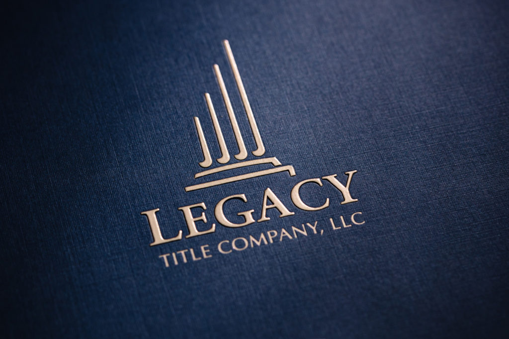 Blue linen folder for title companies